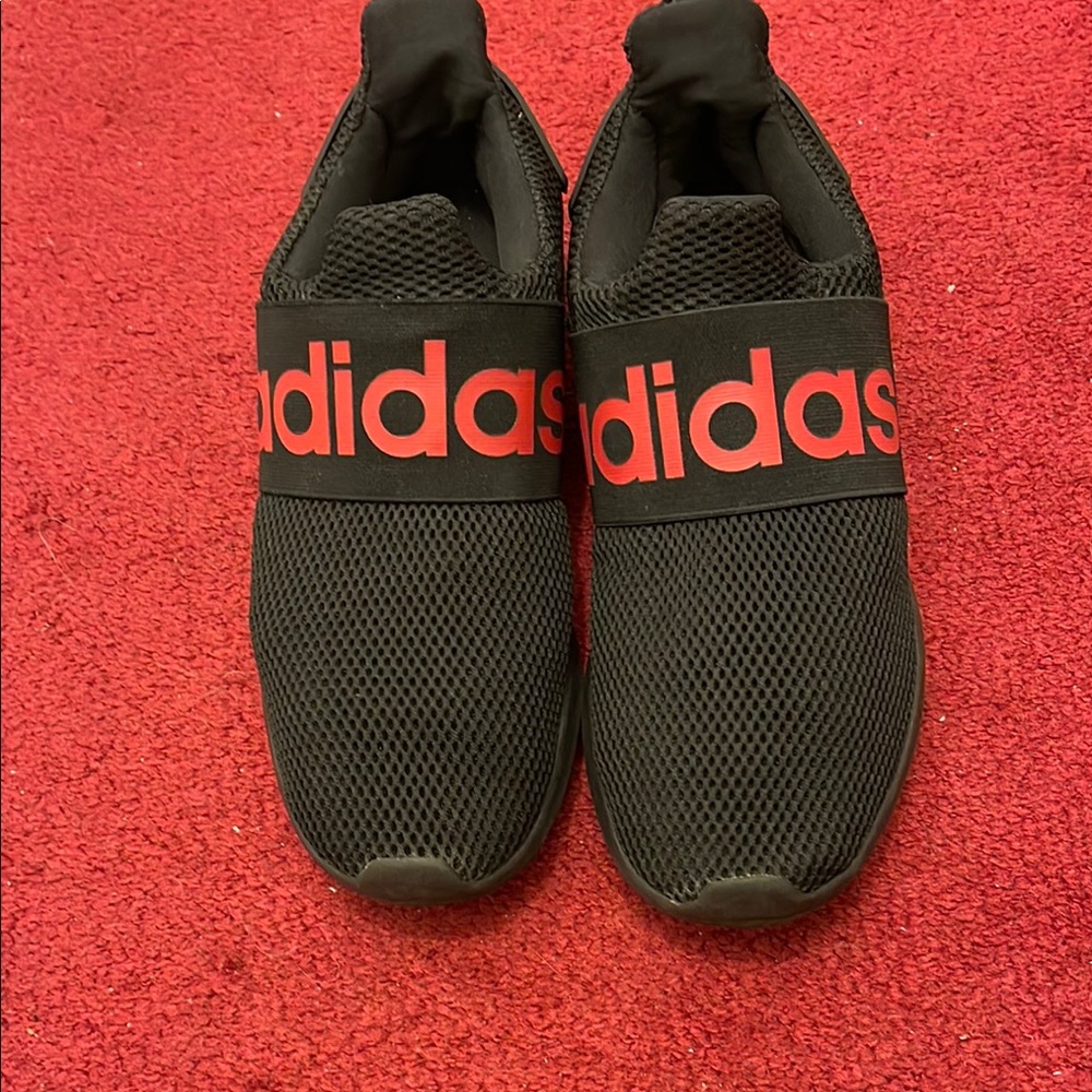 Adidas Kids Black and Red Slip-On Shoes